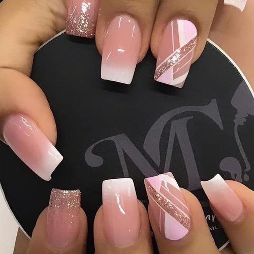 Elegant Glossy Press-On Nail Design Set Bowlift