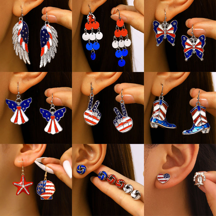 Women's unusual star-rose acrylic earrings with feather-light wearing comfort and fishhook closure Bowlift