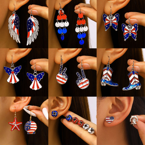 Women's unusual star-rose acrylic earrings with feather-light wearing comfort and fishhook closure Bowlift