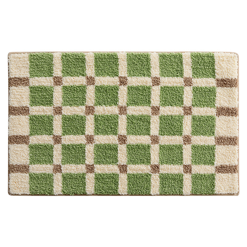 Soft Plush Checkered Bath Mat Bowlift
