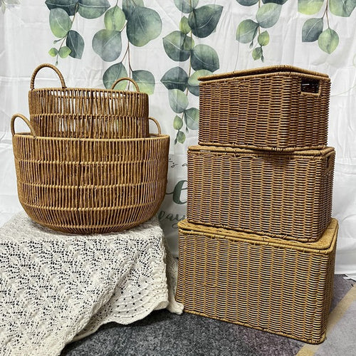 Contemporary Rectangular Woven Storage Bin Bowlift