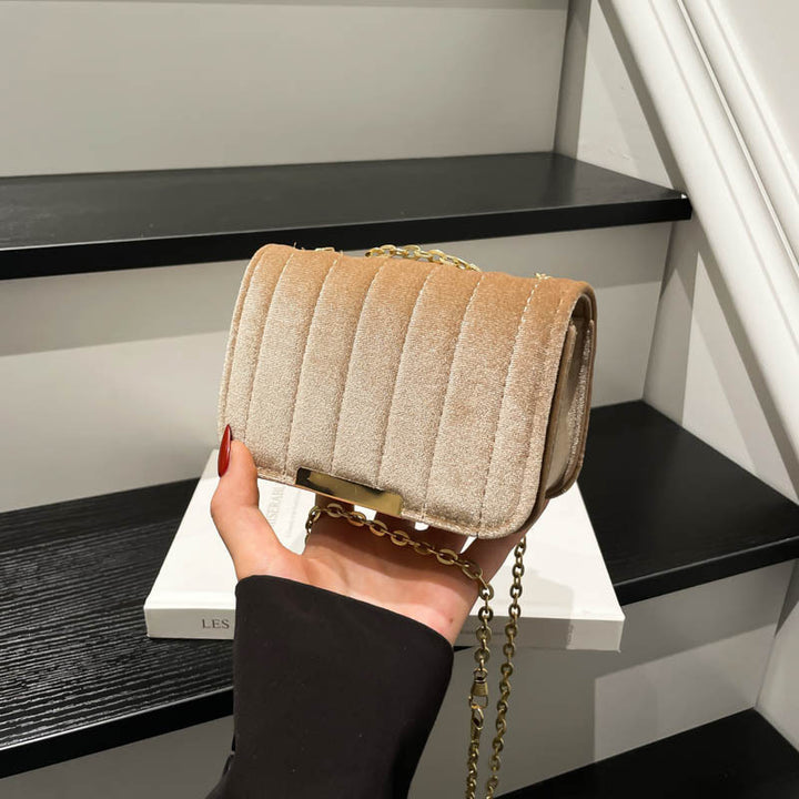 Elegant Quilted Velvet Crossbody Bag Bowlift