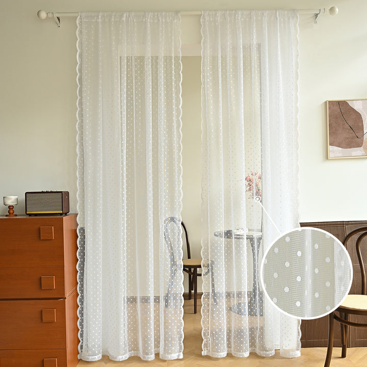 Polka Dot Sheer Window Drapes