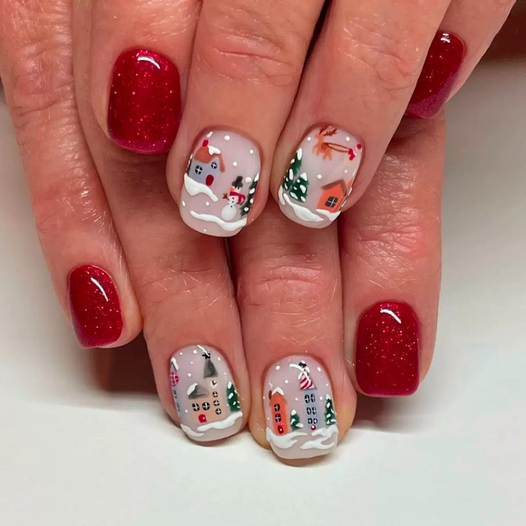 Art nail set with winter motif designs Bowlift