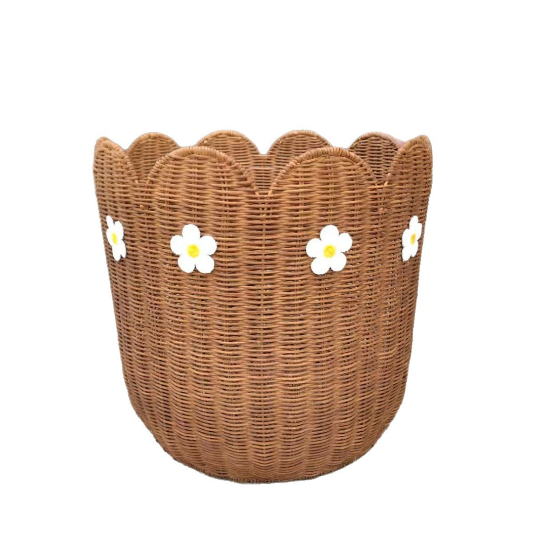 Rattan basket with flower motif Bowlift