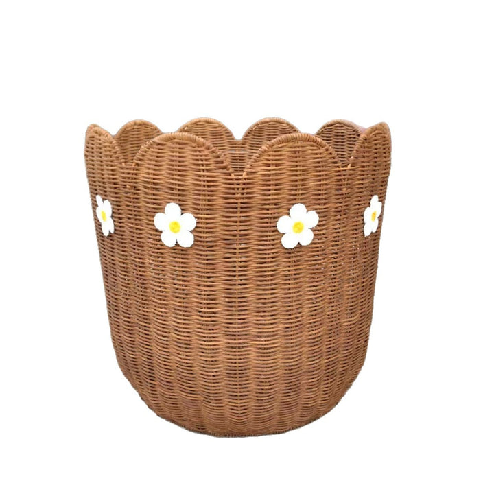 Rattan basket with flower motif Bowlift