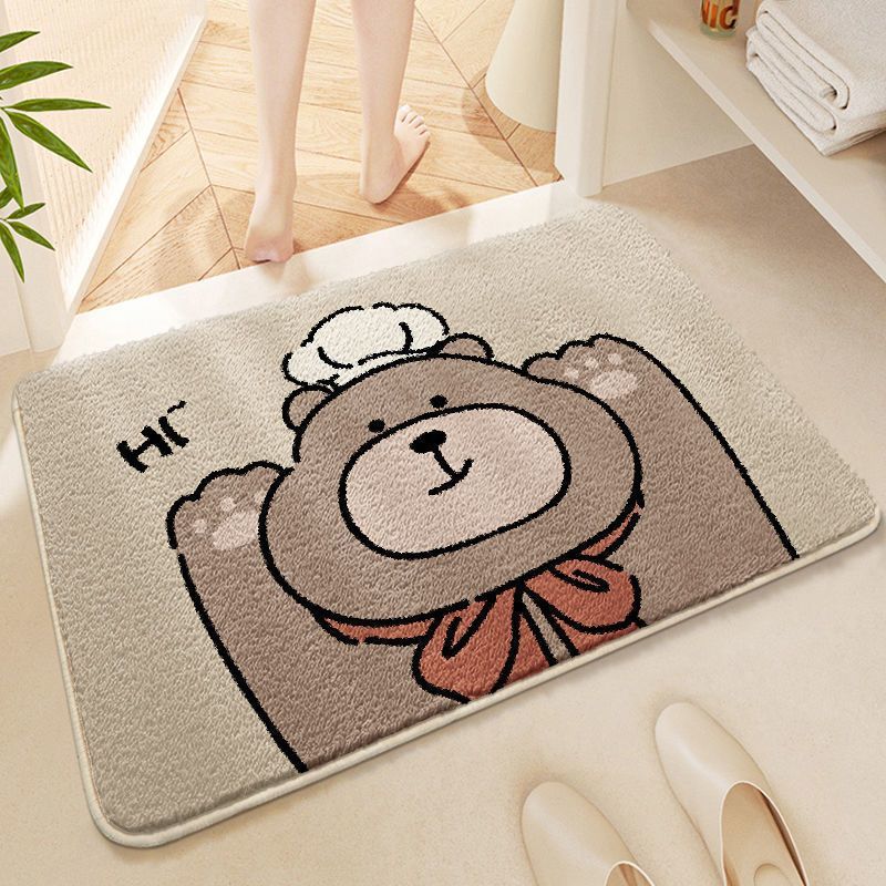 Cartoon Chef Bear Bath Mat