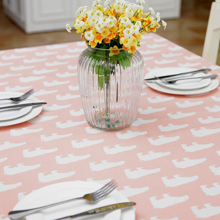Fun Polar Bear Print Tablecloth