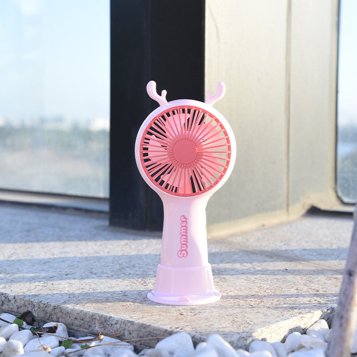 Portable Deer-Themed Handheld Cooling Fan Bowlift