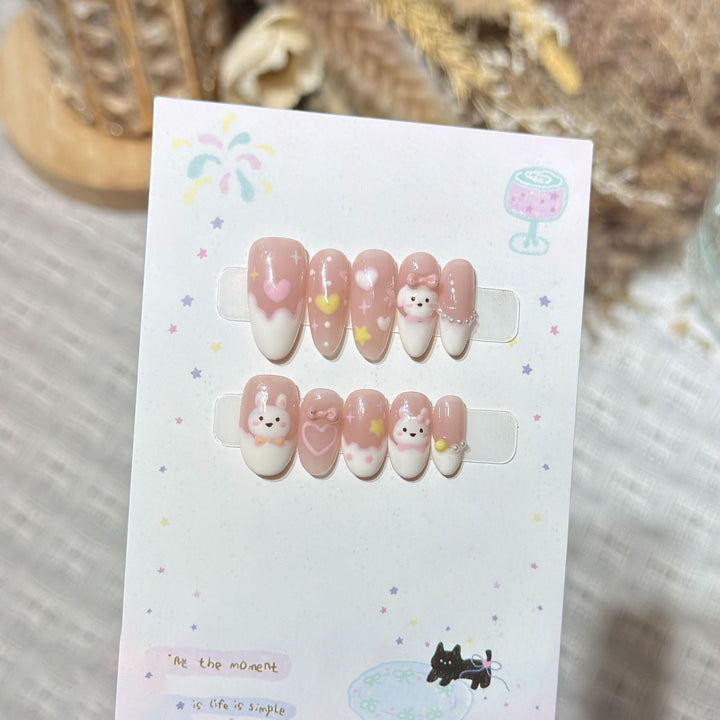 Playful Cartoon Character Nail Art Set Bowlift
