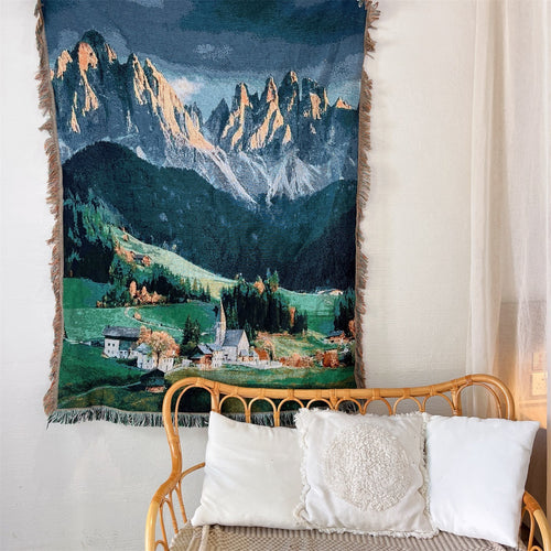 Scenic Mountain Tapestry Blanket