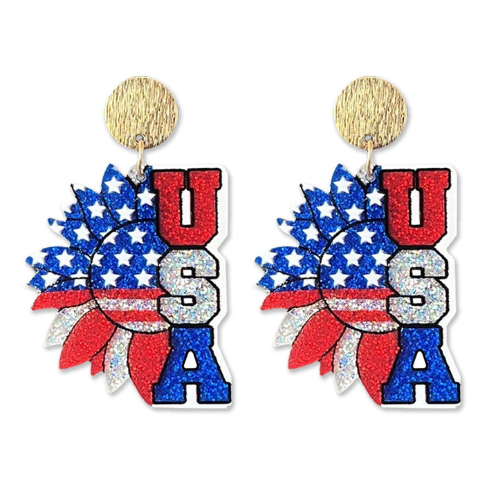 Women's shimmering statement earrings with star and fireworks design made of acrylic Bowlift