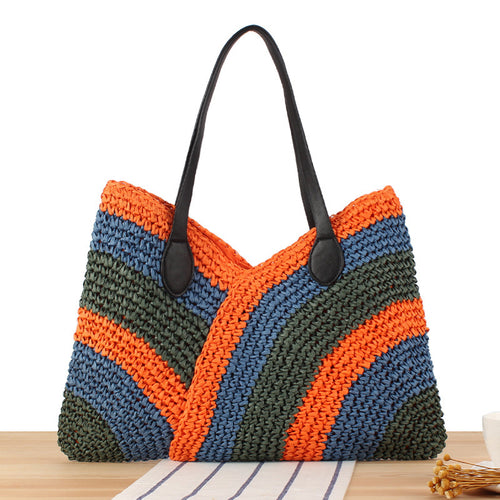 Fashionable Braided Tote Bag with Unique Wave Pattern Bowlift