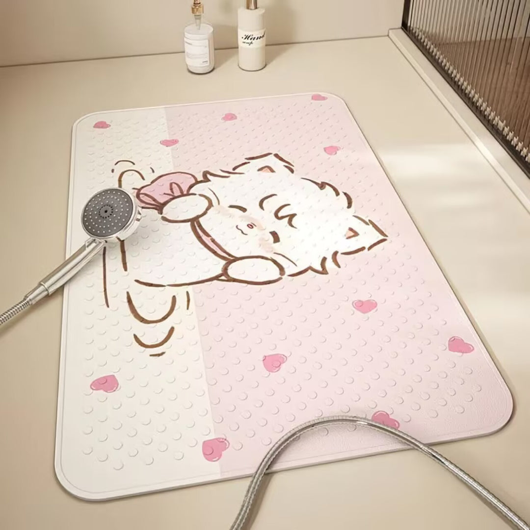 Cartoon-Themed Bath Mat Bowlift
