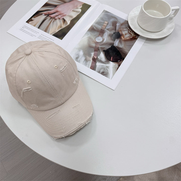 Men's Distressed Vintage-Style Baseball Cap Bowlift
