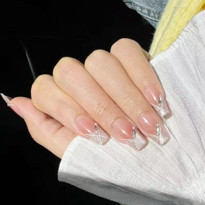 Artificial Nail Set with Glitter Accents Bowlift
