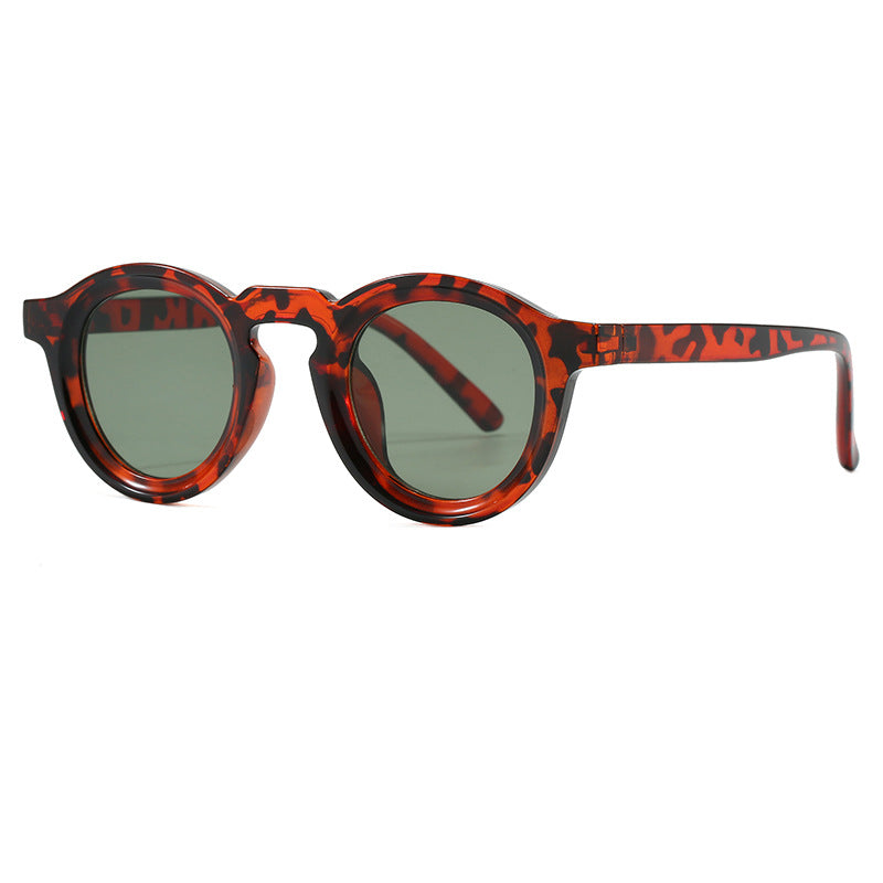 Women's fashionable round sunglasses with transparent frame and UV protection Bowlift