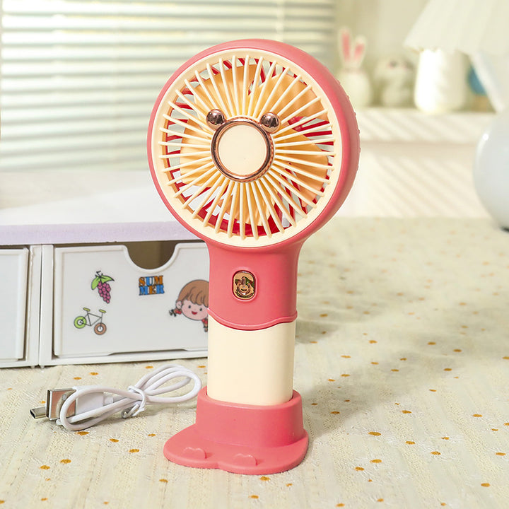 Women's Portable Hand Fan with Cute Animal Design Bowlift