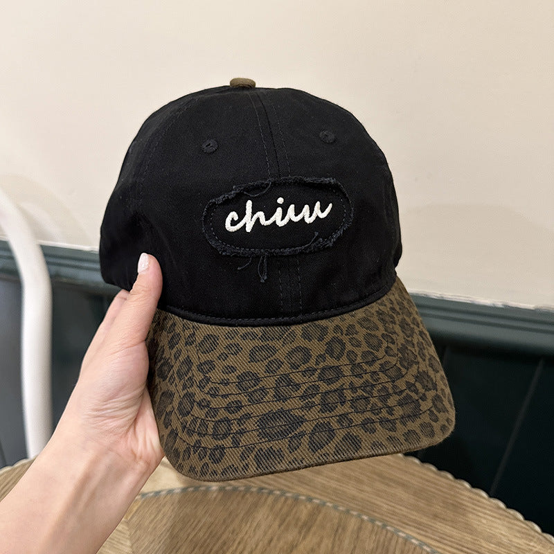 Distressed Animal Print Baseball Cap