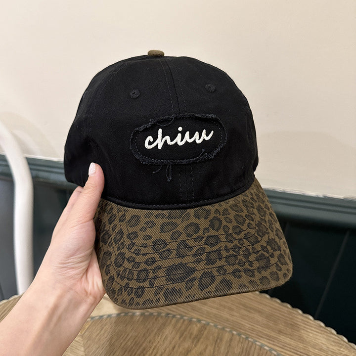 Distressed Animal Print Baseball Cap