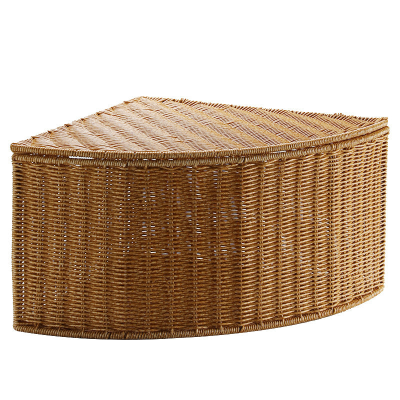 Corner Woven Storage Basket with Lid Bowlift
