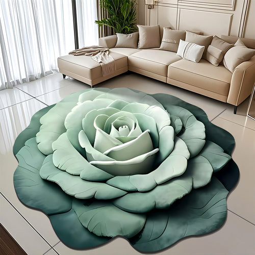 Floral-Themed Plush Area Rug