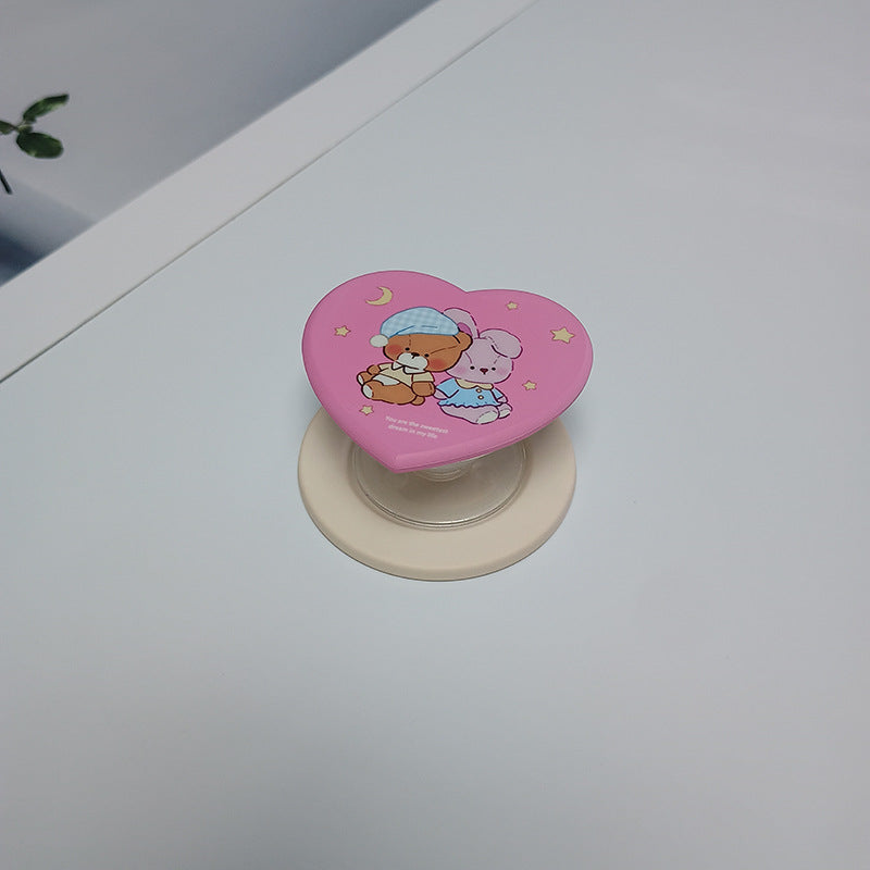 Heart-Shaped Character Phone Grip Bowlift