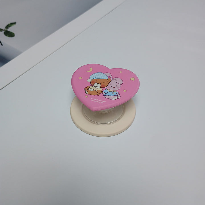 Heart-Shaped Character Phone Grip Bowlift