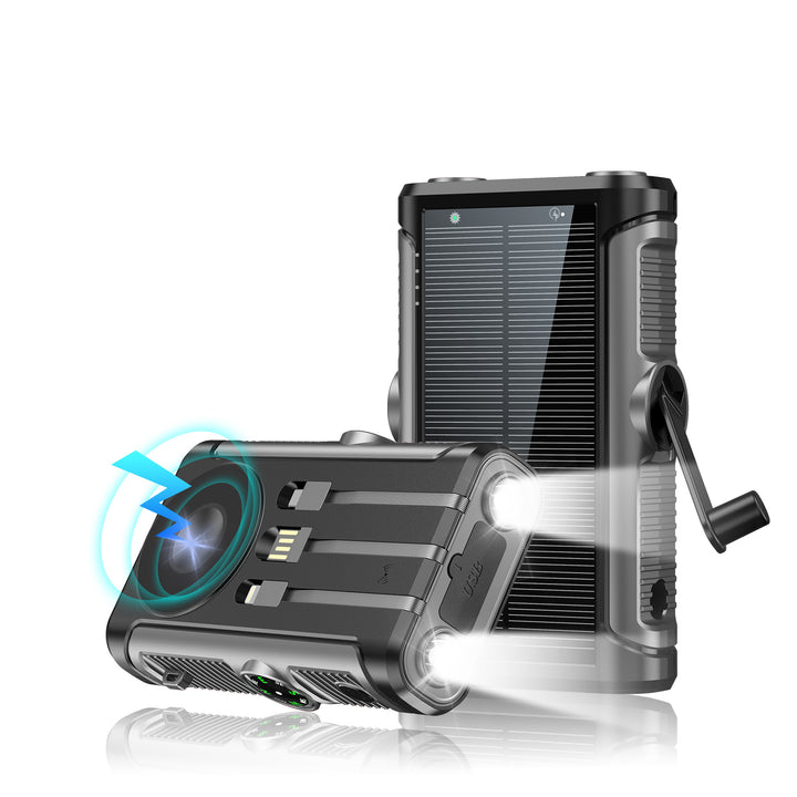 Multifunctional Solar Powerbank with Hand Crank Bowlift