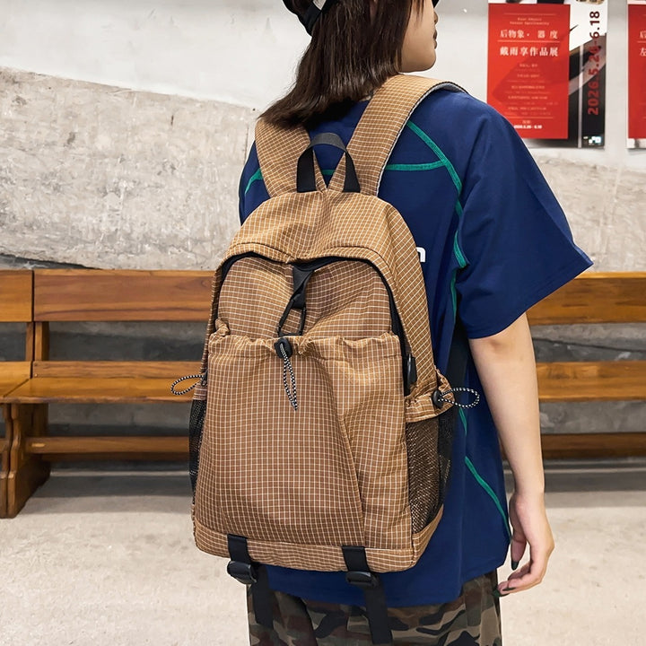 Lightweight Checkerboard Pattern Backpack Bowlift