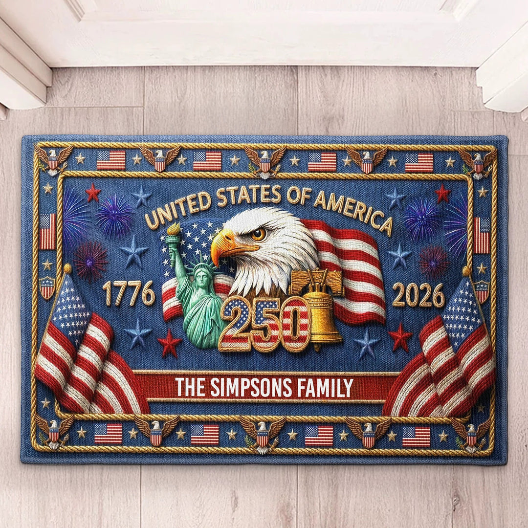 American Flag Themed Doormat