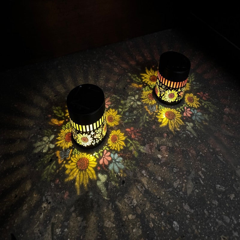 Decorative Solar RGB Mandala Projection Wall And Stake Garden Light Bowlift
