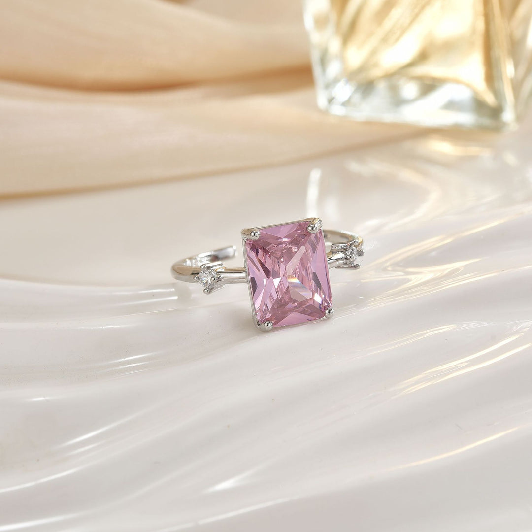 Double-Band Heart Halo Ring With Pavé Accents