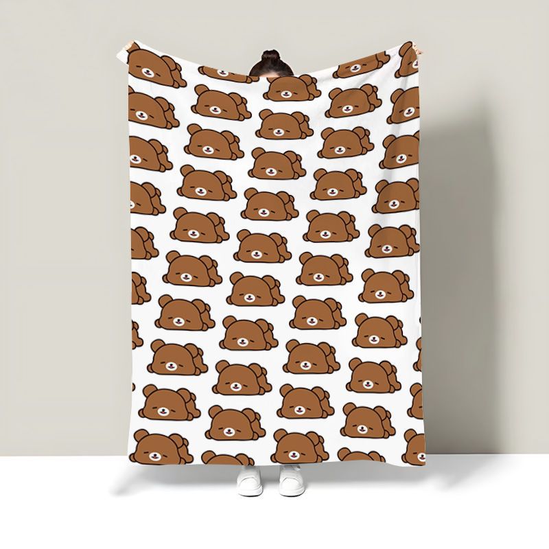 Whimsical Cartoon Character Plush Throw Blanket