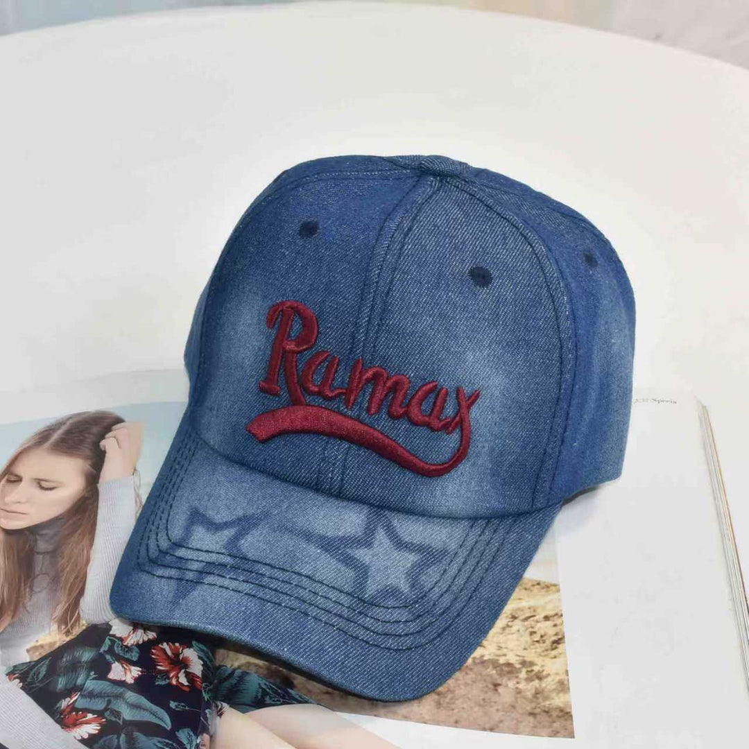 Unisex Denim Embroidered Baseball Cap Bowlift