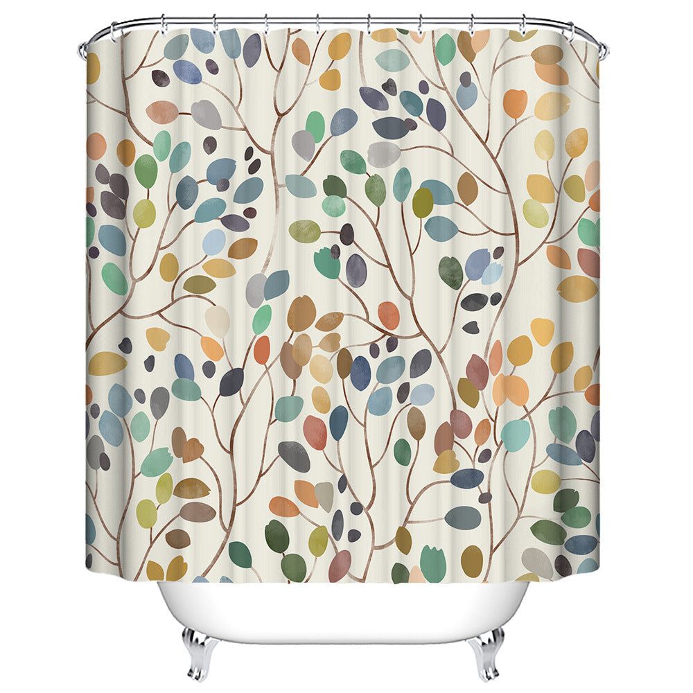 Leafy Floral Shower Curtain Bowlift