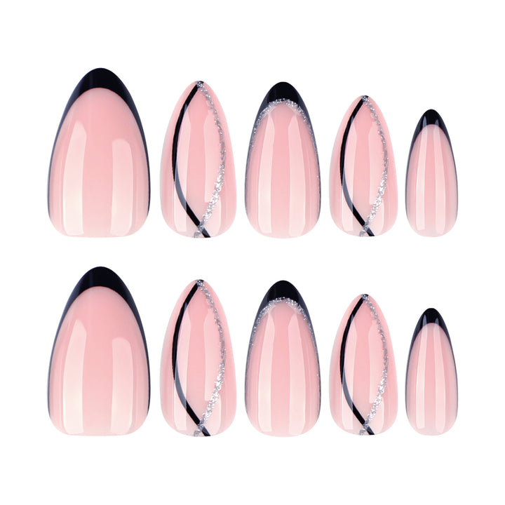 Glamorous nail extensions with elegant lace design Bowlift