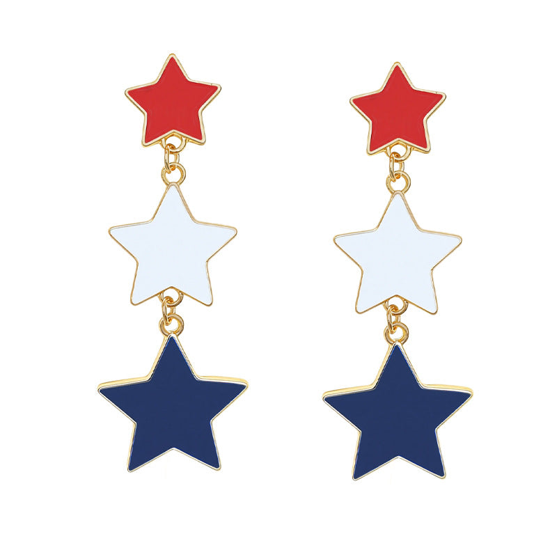 Women's earrings in flip-flop design with crystal embellishment and enamel flag motif Bowlift