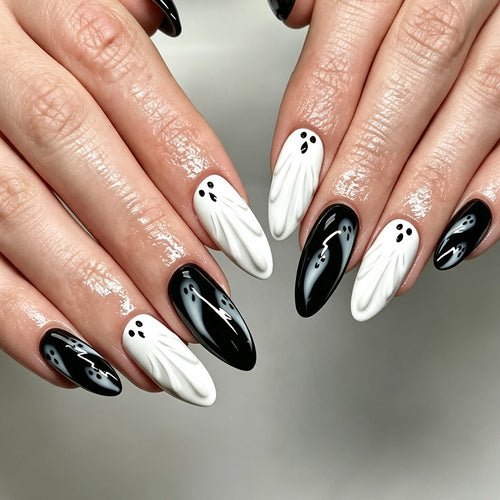 Halloween Ghost Nail Art Bowlift