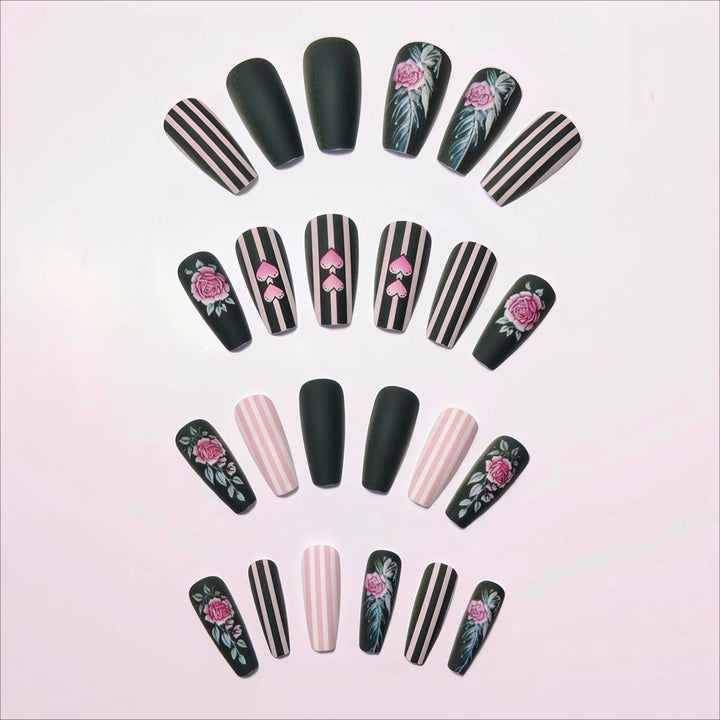 Romantic Floral Design Nail Art Bowlift