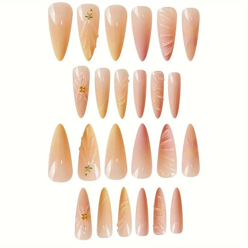 Artistic Floral 3D Nail Enhancements Bowlift
