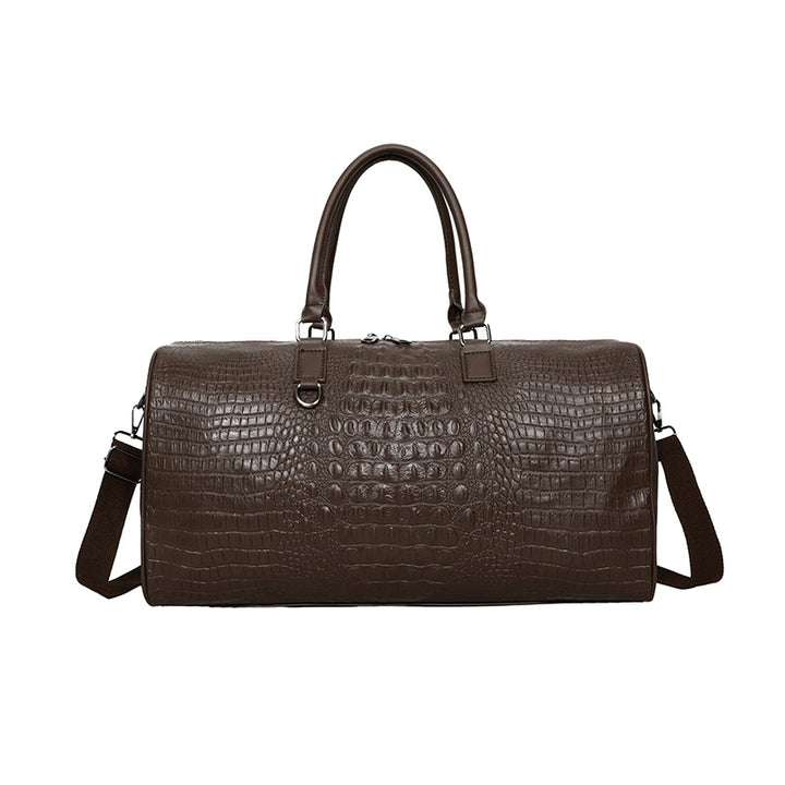 Elegant Travel Bag Made of Durable Artificial Leather with Crocodile Pattern Bowlift