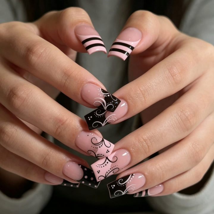 Artificial nails with elegant designer print Bowlift