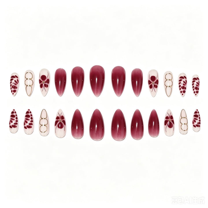 Artificial nails with elaborate flower designs and elegant accents Bowlift