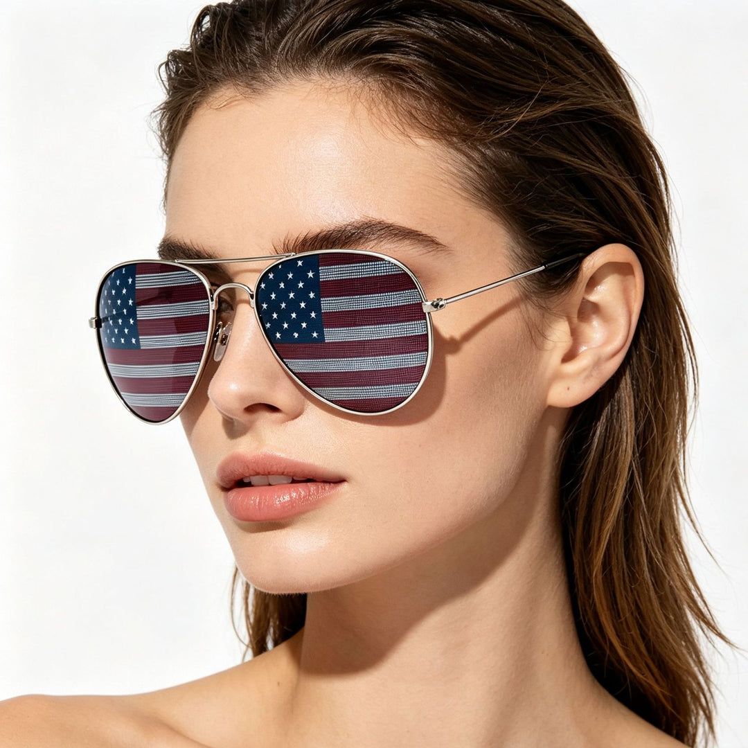 Patriotic Flag Aviator Sunglasses Bowlift