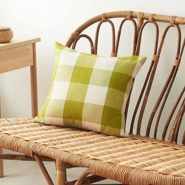 Textured Plaid Decorative Pillow