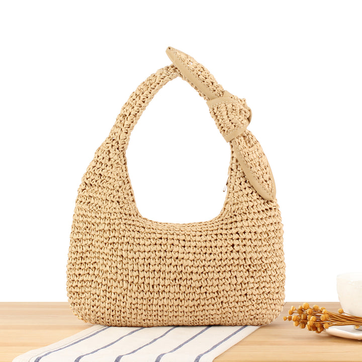 Shoulder bag made of hand-knotted natural material with stylish knot closure Bowlift