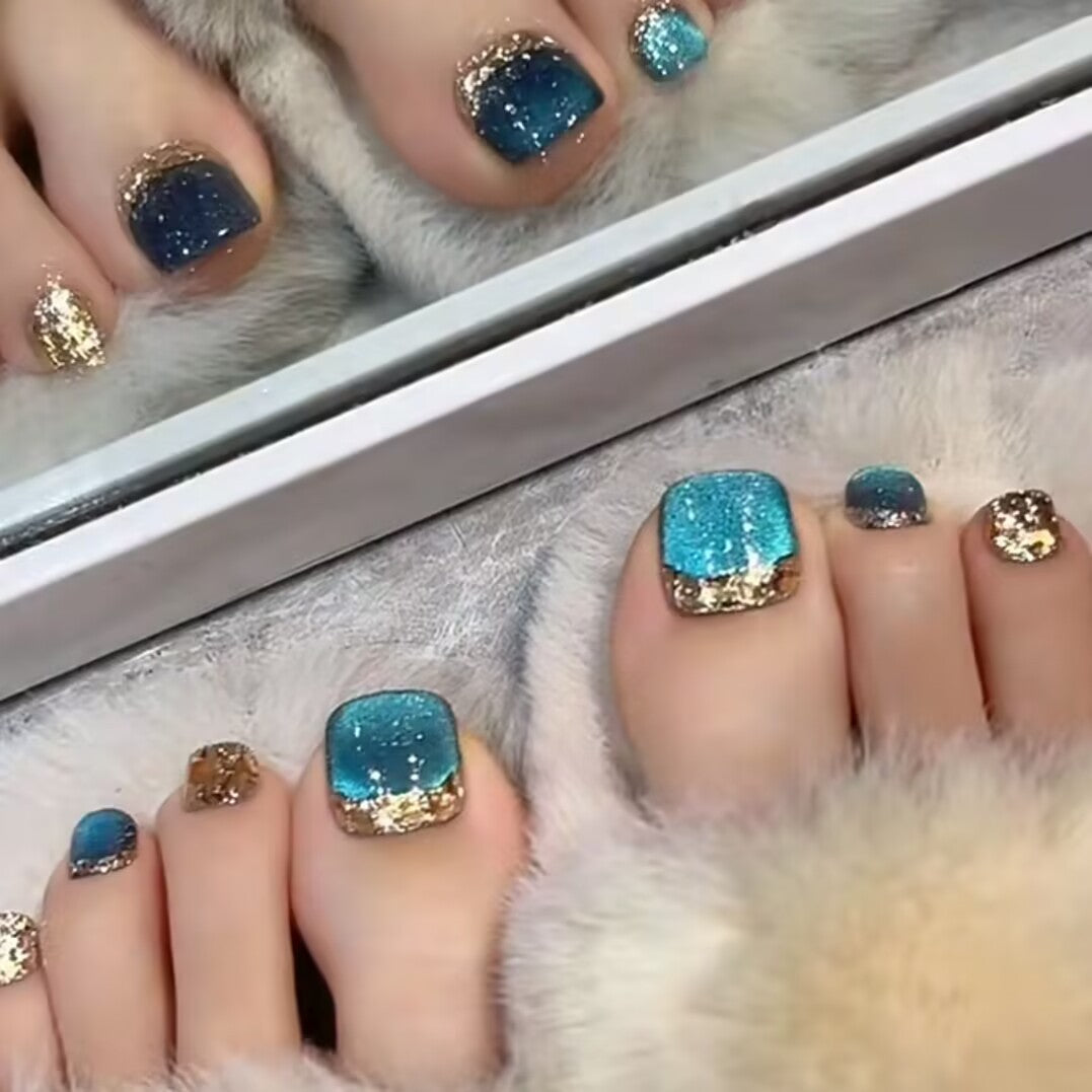 Decorative Sparkling Toe Nail Art Bowlift