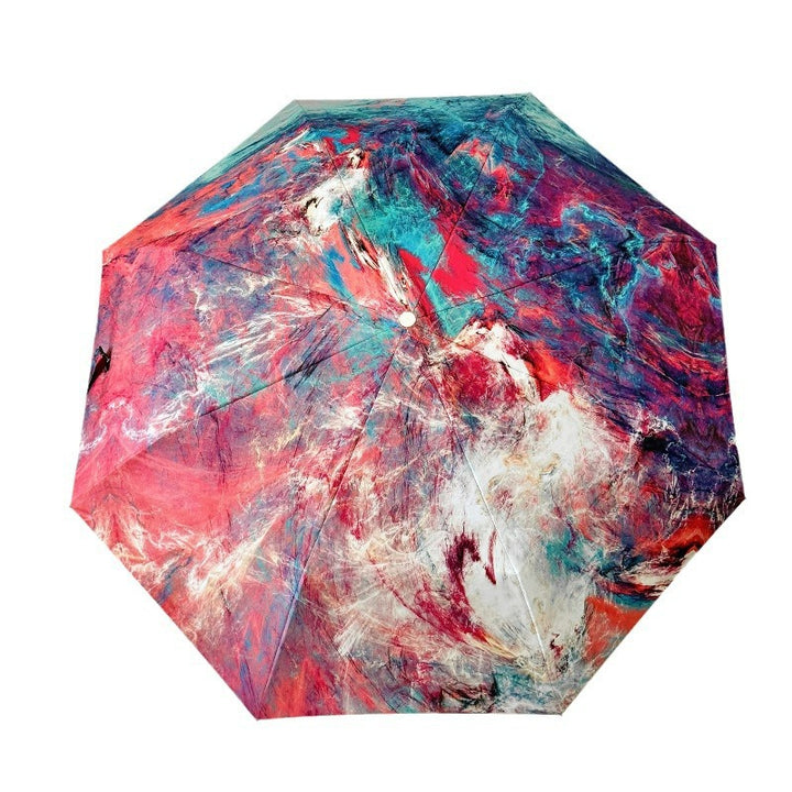Women's Folding Umbrella with Creative Art Design Bowlift