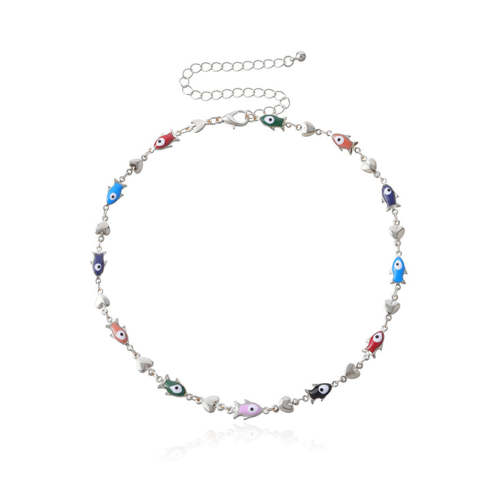 Enamel Fish Charm Necklace Bowlift